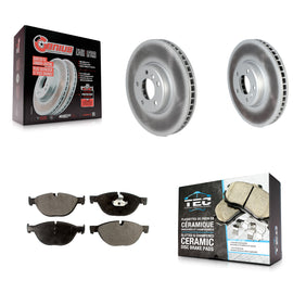 Front Coat Brake Rotors Ceramic Pad Kit For BMW 550i xDrive 650i 740Li 740i 535i