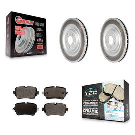 Rear Coated Disc Brake Rotors And Ceramic Pads Kit For Audi Q7 Q8