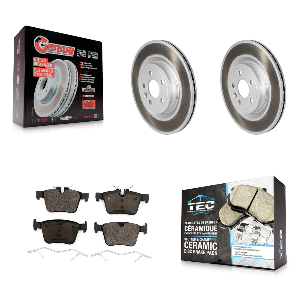 Rear Coated Brake Rotor Ceramic Pad Kit For Land Rover Jaguar F-Pace Range Velar