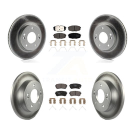 Front Rear Coated Disc Brake Rotors And Ceramic Pads Kit For Hyundai Kona