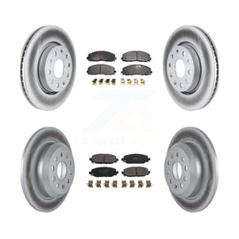 [Front+Rear] 18-21 Jeep Wrangler Rubicon Premium Coated Rotors & Ceramic Pads Brake Kit For Max Braking