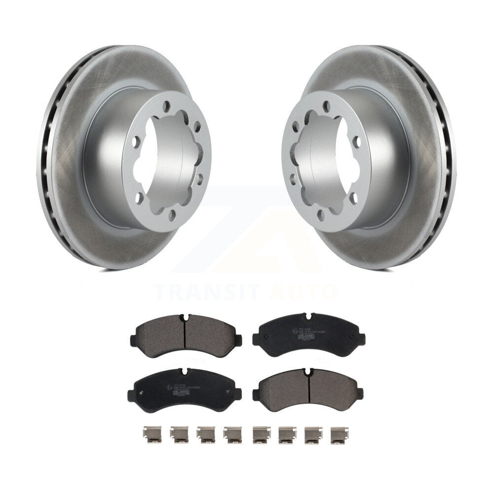 Rear Coated Brake Rotor & Ceramic Pad Kit For Mercedes-Benz Sprinter 3500 3500XD