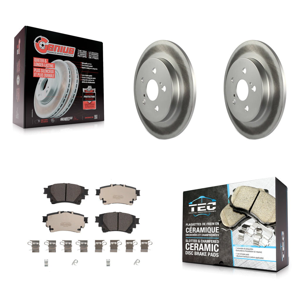 [Rear] 2019 Toyota Corolla 1.8L Premium Coated Rotors & Ceramic Pads Brake Kit For Max Braking
