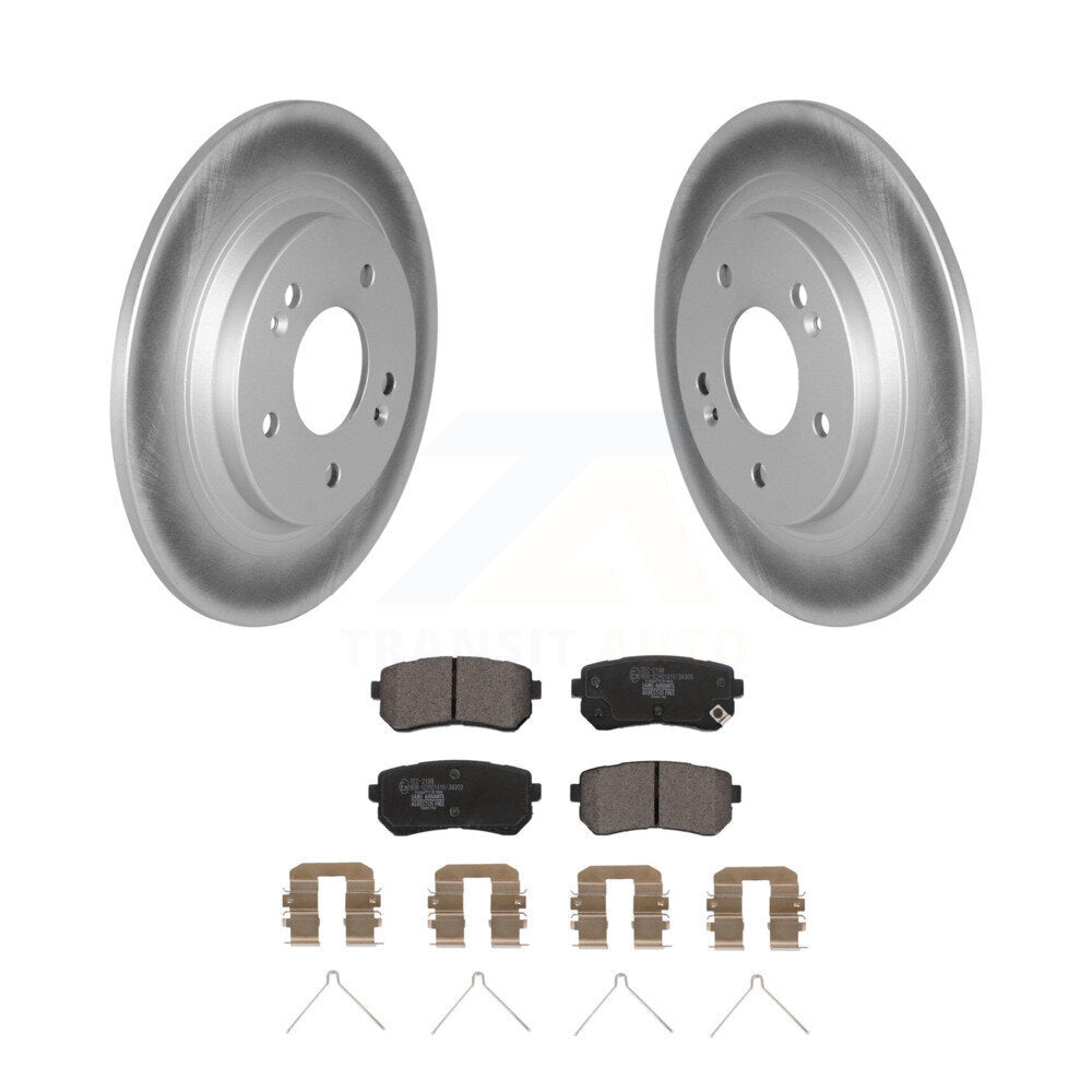 Rear Coated Disc Brake Rotors And Ceramic Pads Kit For Hyundai Kona Kia Seltos