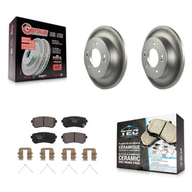 Rear Coated Disc Brake Rotors And Ceramic Pads Kit For Hyundai Kona