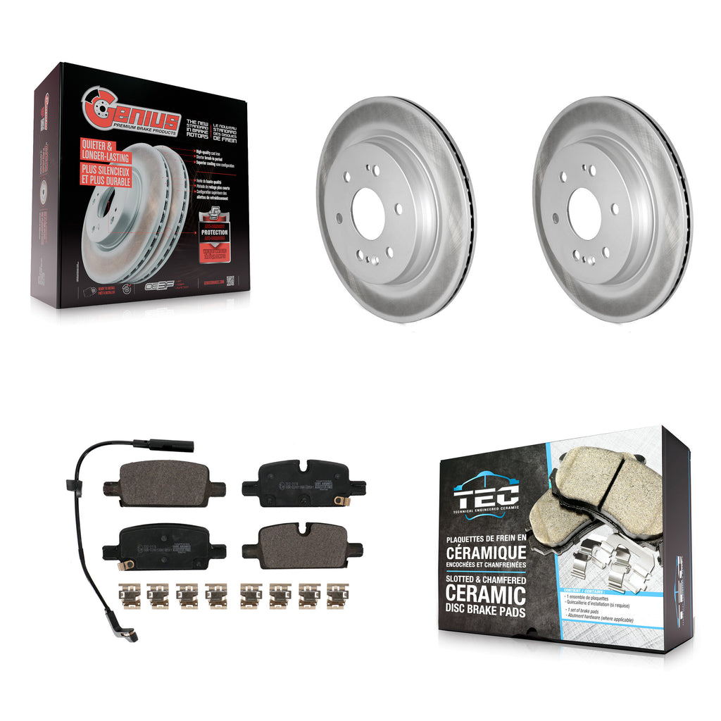 Rear Coat Brake Rotor Ceramic Pad Kit For Chevrolet Silverado 1500 GMC Sierra XL
