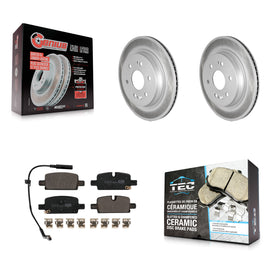 Rear Coat Brake Rotor Ceramic Pad Kit For Chevrolet Silverado 1500 GMC Sierra XL