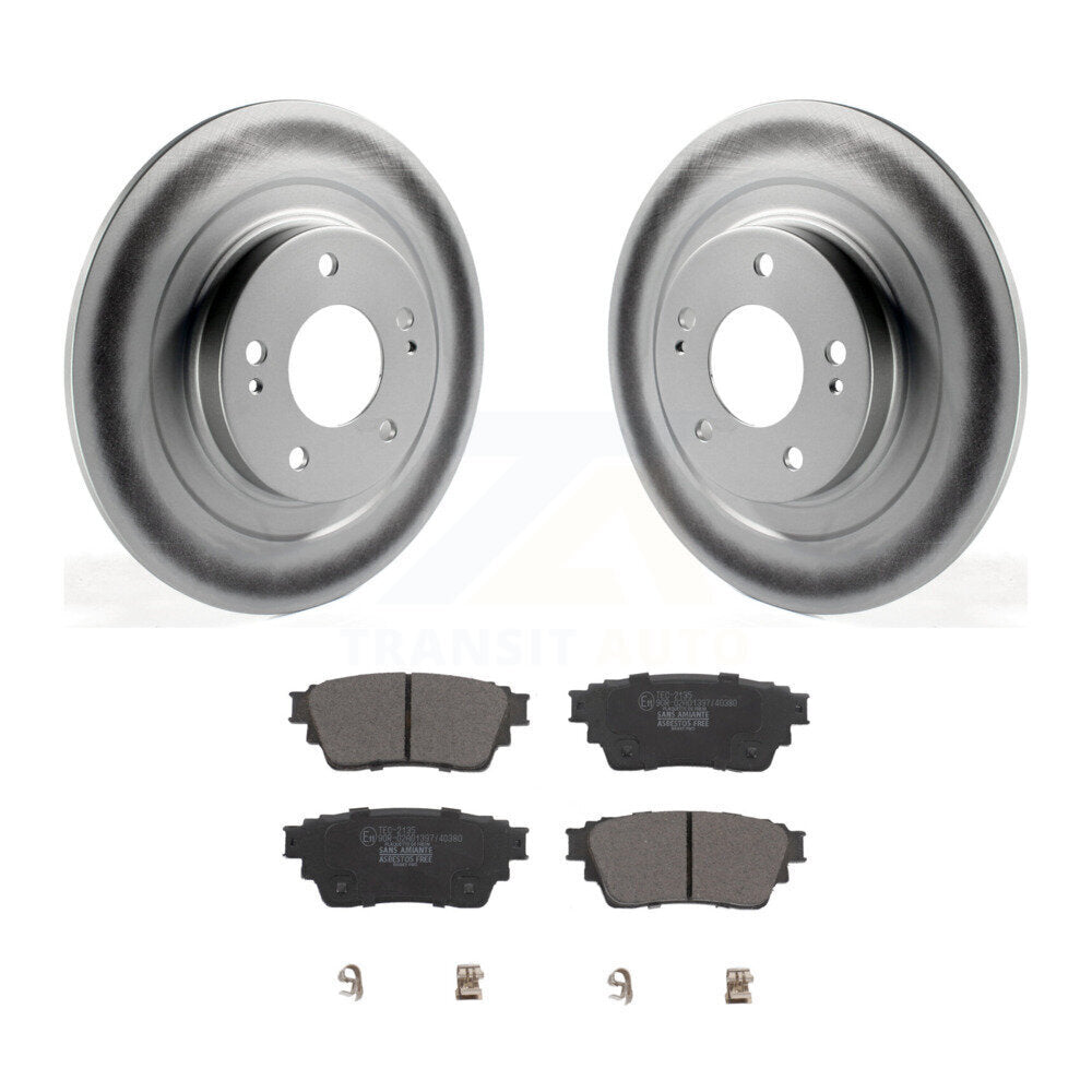 Rear Coated Brake Rotor & Ceramic Pad Kit For Mitsubishi Outlander Eclipse Cross