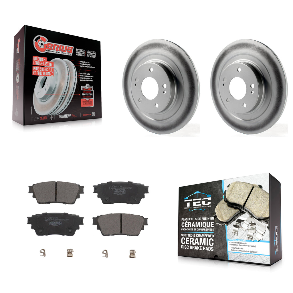 Rear Coated Brake Rotor & Ceramic Pad Kit For Mitsubishi Outlander Eclipse Cross