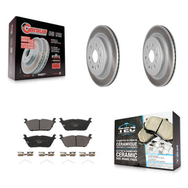 Rear Coated Disc Brake Rotors And Ceramic Pads Kit For Ram 1500