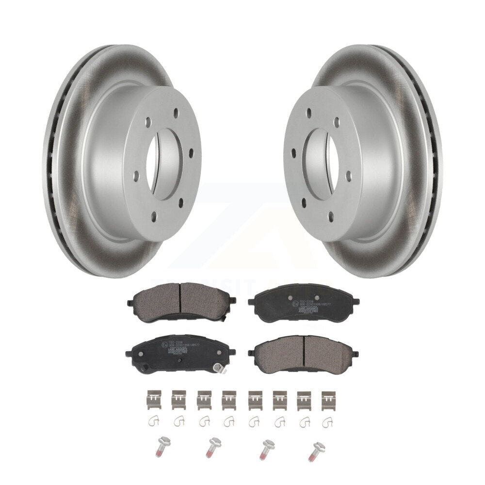 Rear Coated Disc Brake Rotors And Ceramic Pads Kit For 2019-2022 Ford Ranger