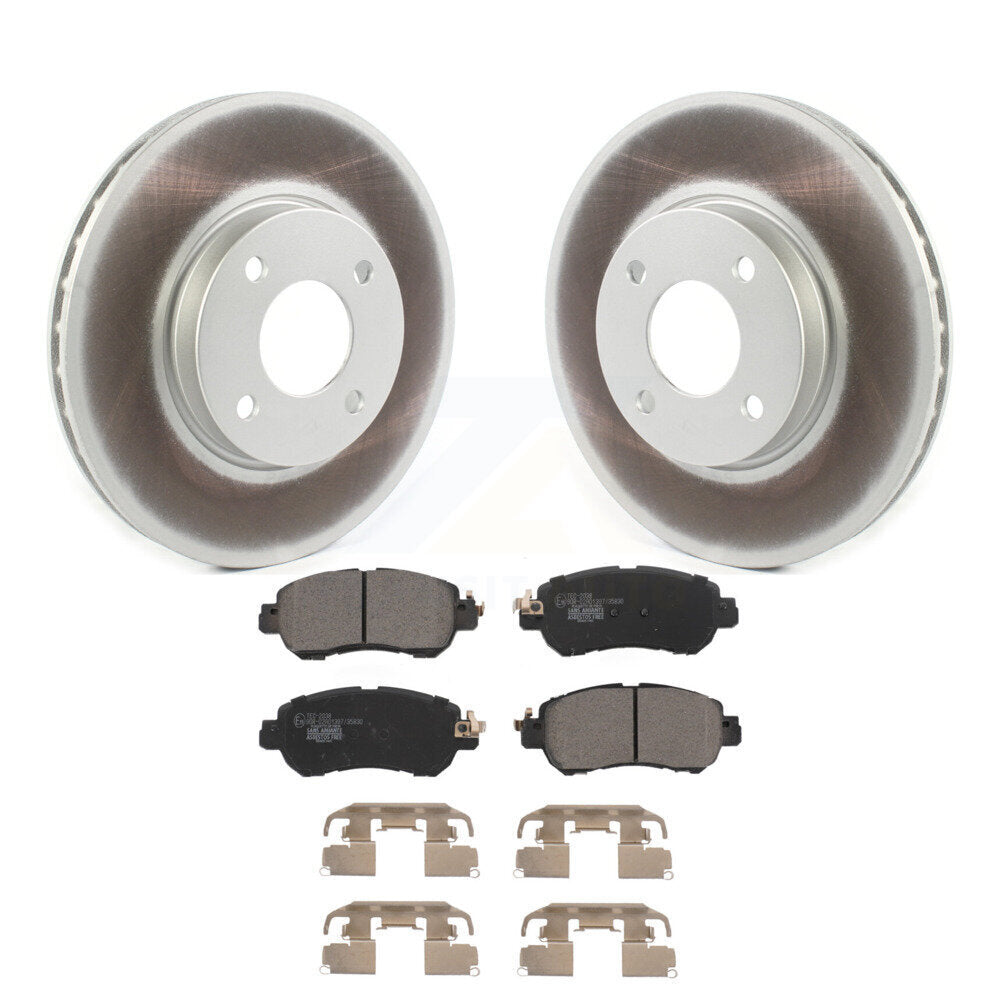 Front Coated Disc Brake Rotors And Ceramic Pads Kit For Nissan Kicks Versa