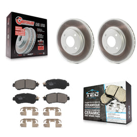 Front Coated Disc Brake Rotors And Ceramic Pads Kit For Nissan Kicks Versa