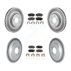 Front Rear Coat Brake Rotors Ceramic Pad Kit For 17-21 Kia Sportage Turbocharged