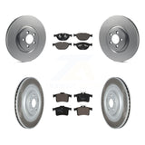 Front Rear Coated Disc Brake Rotors And Ceramic Pads Kit For Jaguar XF