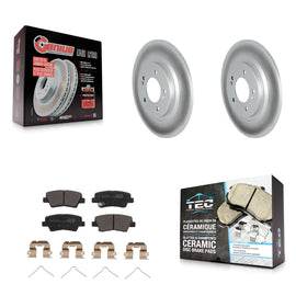 Rear Coated Disc Brake Rotors And Ceramic Pads Kit For Kia Cadenza