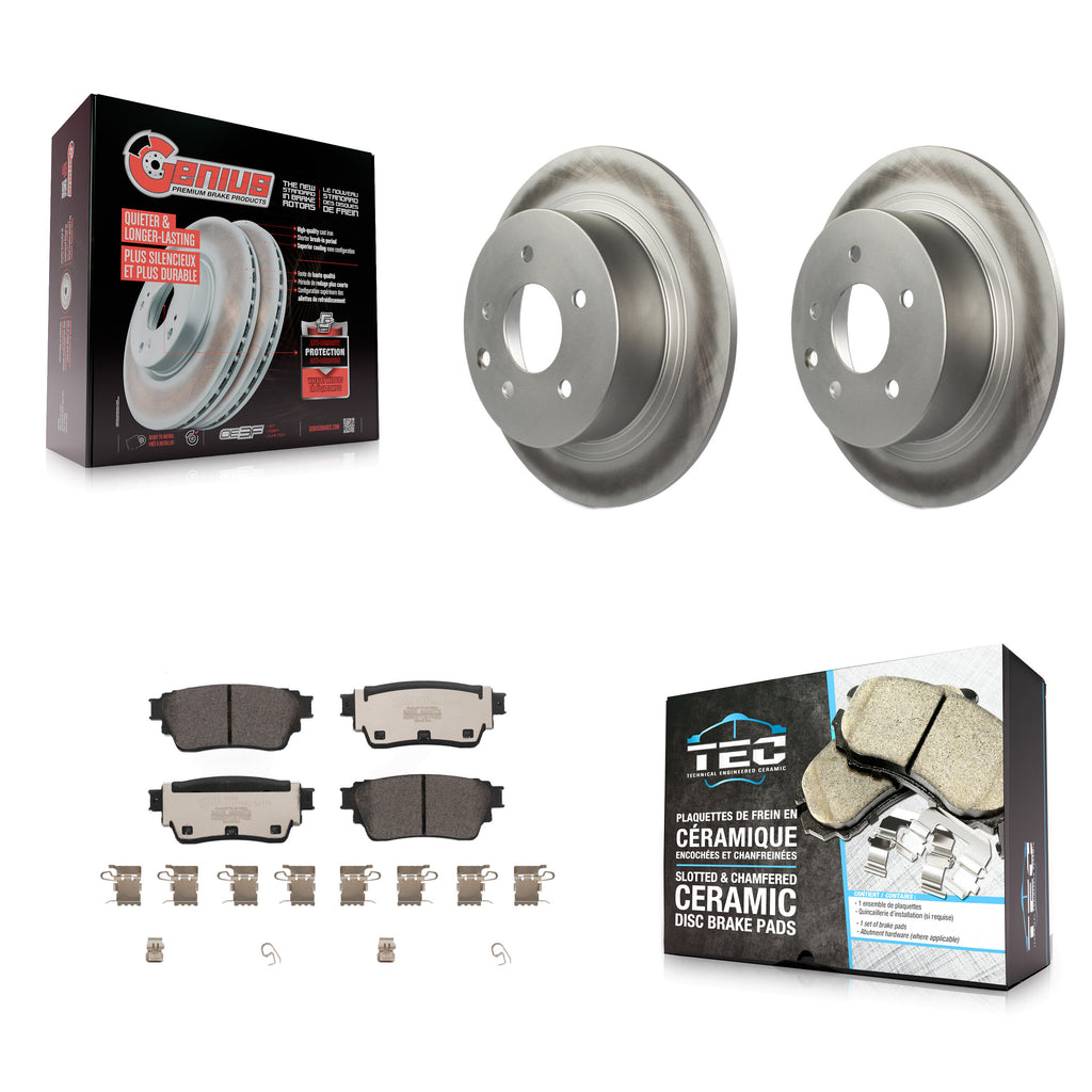 [Rear] 2019-2020 Nissan Altima AWD Premium Coated Rotors & Ceramic Pads Brake Kit For Max Braking