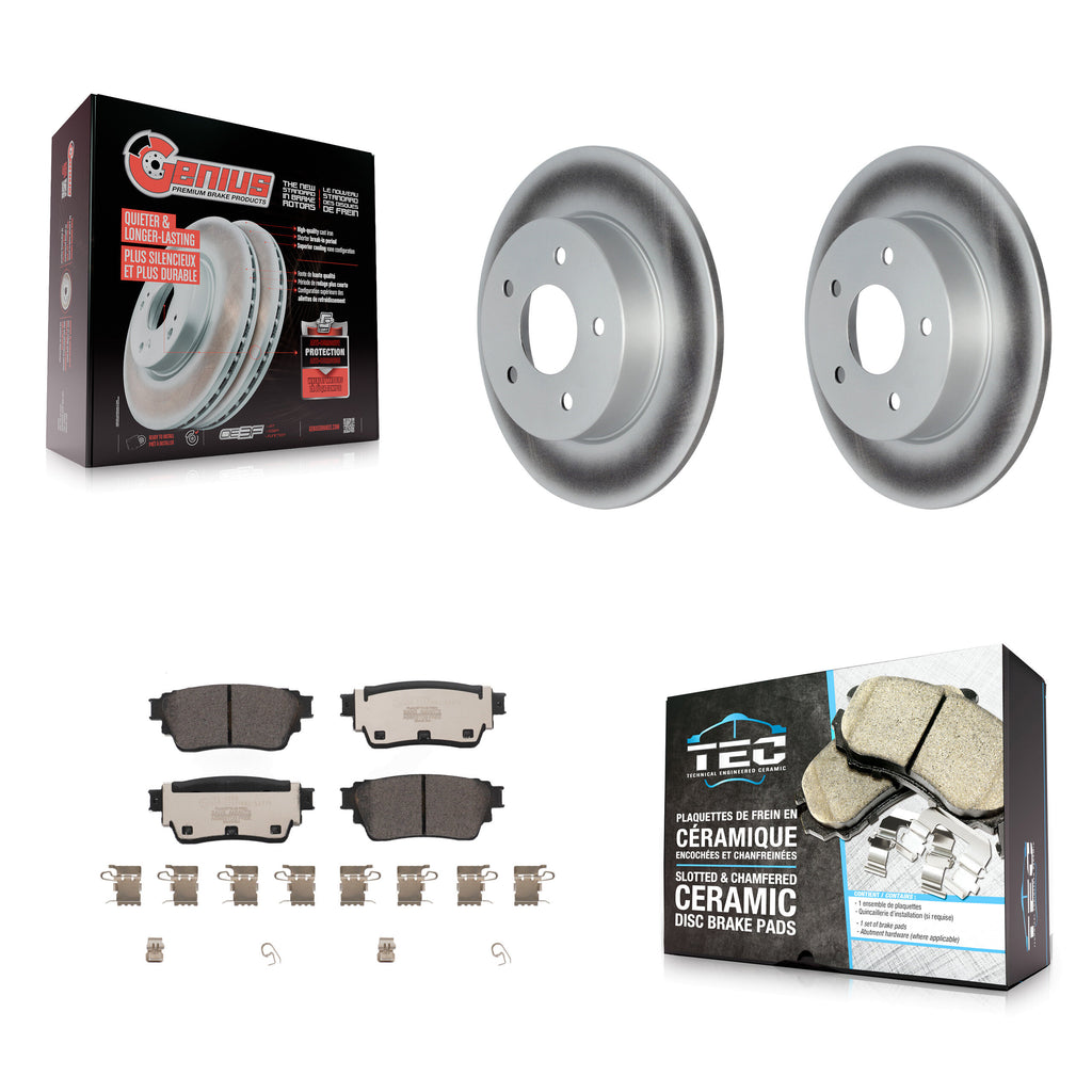 Rear Coated Disc Brake Rotors And Ceramic Pads Kit For Nissan Altima Kicks