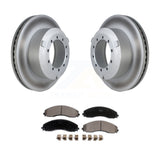 Rear Coat Disc Brake Rotor Ceramic Pad Kit For Ford F-450 Super Duty F-550 F-600