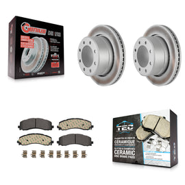 [Rear] 2019-2022 Ram 2500 3500 Premium Coated Rotors & Ceramic Pads Brake Kit For Max Braking