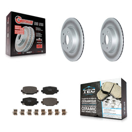 Rear Coated Disc Brake Rotors And Ceramic Pads Kit For INFINITI QX50 QX55