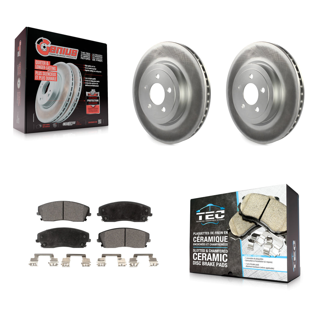 [Front] 15-18 Dodge Charger RWD with 3.6L Premium Coated Rotors & Ceramic Pads Brake Kit For Max Braking