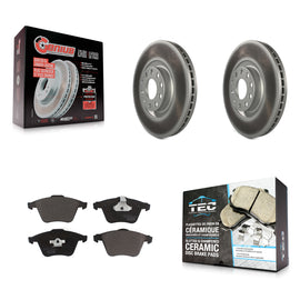 Front Coated Disc Brake Rotors And Ceramic Pads Kit For Audi A6 Quattro