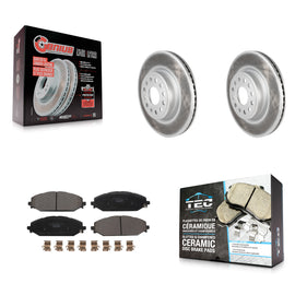 Front Coated Disc Brake Rotors And Ceramic Pads Kit For Ram 1500