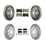 Front Rear Coated Disc Brake Rotors And Ceramic Pads Kit For Cadillac ATS