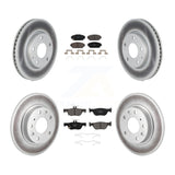 Front Rear Coated Disc Brake Rotors And Ceramic Pads Kit For Mazda 3