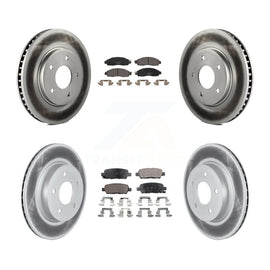 [Front+Rear] 2018 Nissan LEAF S Premium Coated Rotors & Ceramic Pads Brake Kit For Max Braking