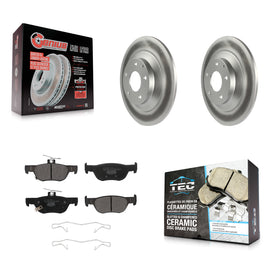 Rear Coated Disc Brake Rotors And Ceramic Pads Kit For Mazda CX-30 MX-30 EV