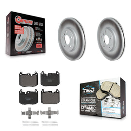 [Front] 2017-2020 Mini Cooper Clubman S Premium Coated Rotors & Ceramic Pads Brake Kit For Max Braking