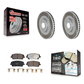 Front Coated Disc Brake Rotor Ceramic Pad Kit For Kia Telluride Hyundai Palisade