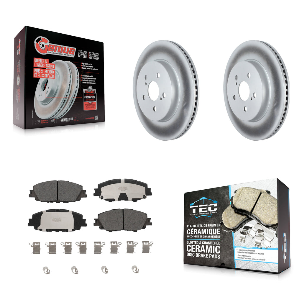 Front Coated Disc Brake Rotor And Ceramic Pad Kit For Toyota Corolla Prius Prime