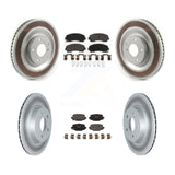 Front Rear Coated Disc Brake Rotors And Ceramic Pads Kit For INFINITI QX50 QX55