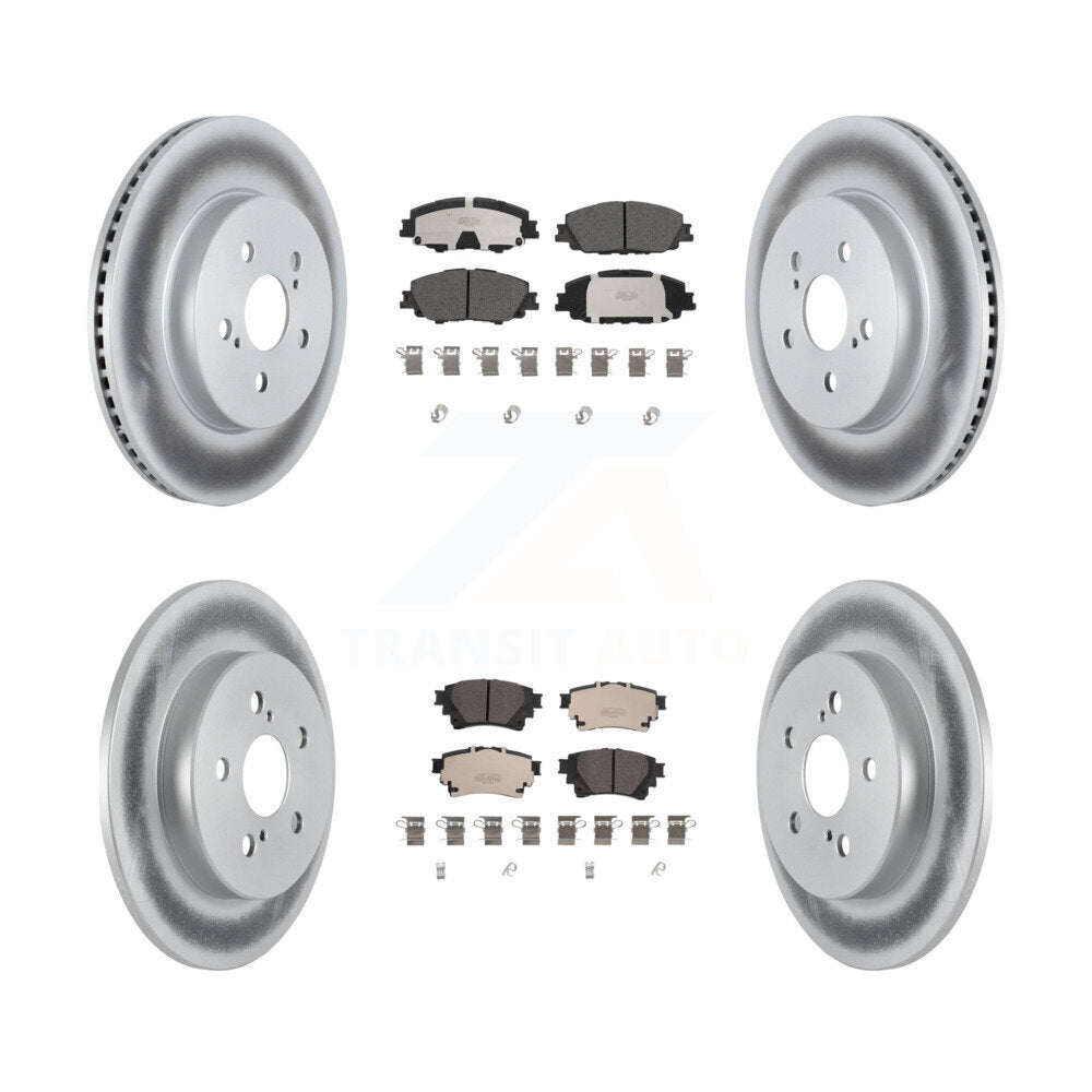 Front Rear Coated Disc Brake Rotors And Ceramic Pads Kit For Toyota Corolla