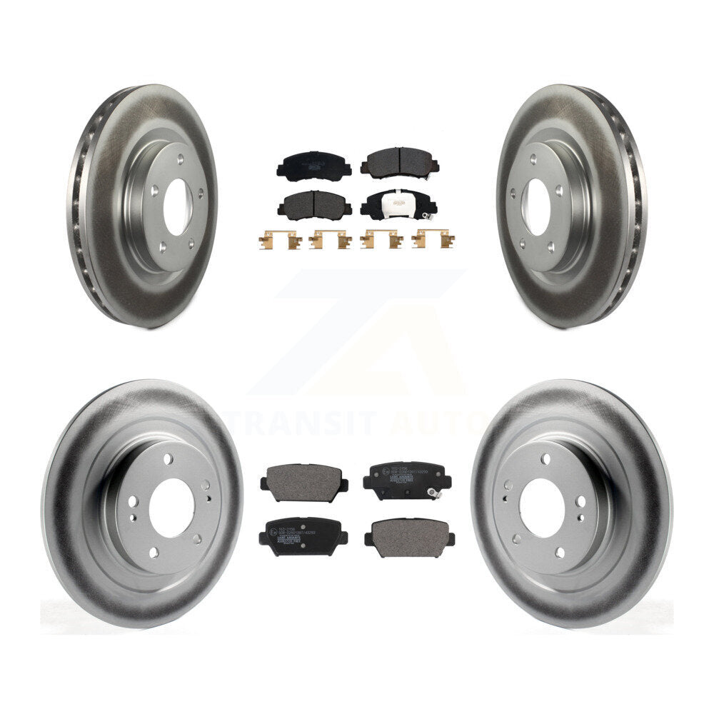 Front Rear Coated Disc Brake Rotors Ceramic Pad Kit For Mitsubishi Eclipse Cross