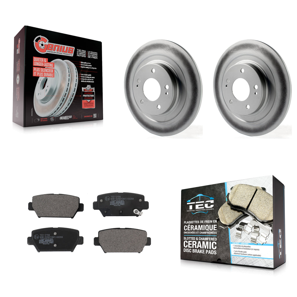 Rear Coated Disc Brake Rotors And Ceramic Pads Kit For Mitsubishi Eclipse Cross