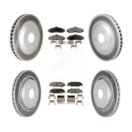 Front Rear Coated Disc Brake Rotors And Ceramic Pads Kit (6Pc) For Cadillac XLR