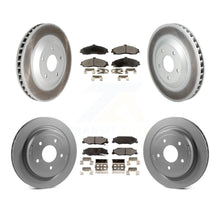 Charger l'image dans la galerie, Front Rear Coated Disc Brake Rotors And Ceramic Pads Kit (6Pc) For Cadillac XLR