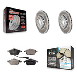 Front Coated Disc Brake Rotors And Ceramic Pads Kit For Audi A6 Quattro 100