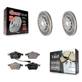Front Coated Disc Brake Rotors And Ceramic Pads Kit For Audi A6 Quattro 100