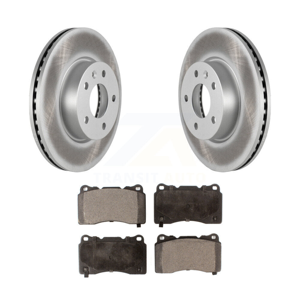 Front Coated Disc Brake Rotors And Ceramic Pads Kit For 2019 Cadillac ATS Base