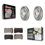 Front Coated Disc Brake Rotors And Ceramic Pads Kit For 2019 Cadillac ATS Base