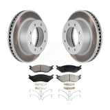 Front Coated Disc Brake Rotors And Ceramic Pads Kit For Ford F-450 Super Duty