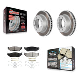 Front Coated Disc Brake Rotors And Ceramic Pads Kit For Ford F-450 Super Duty