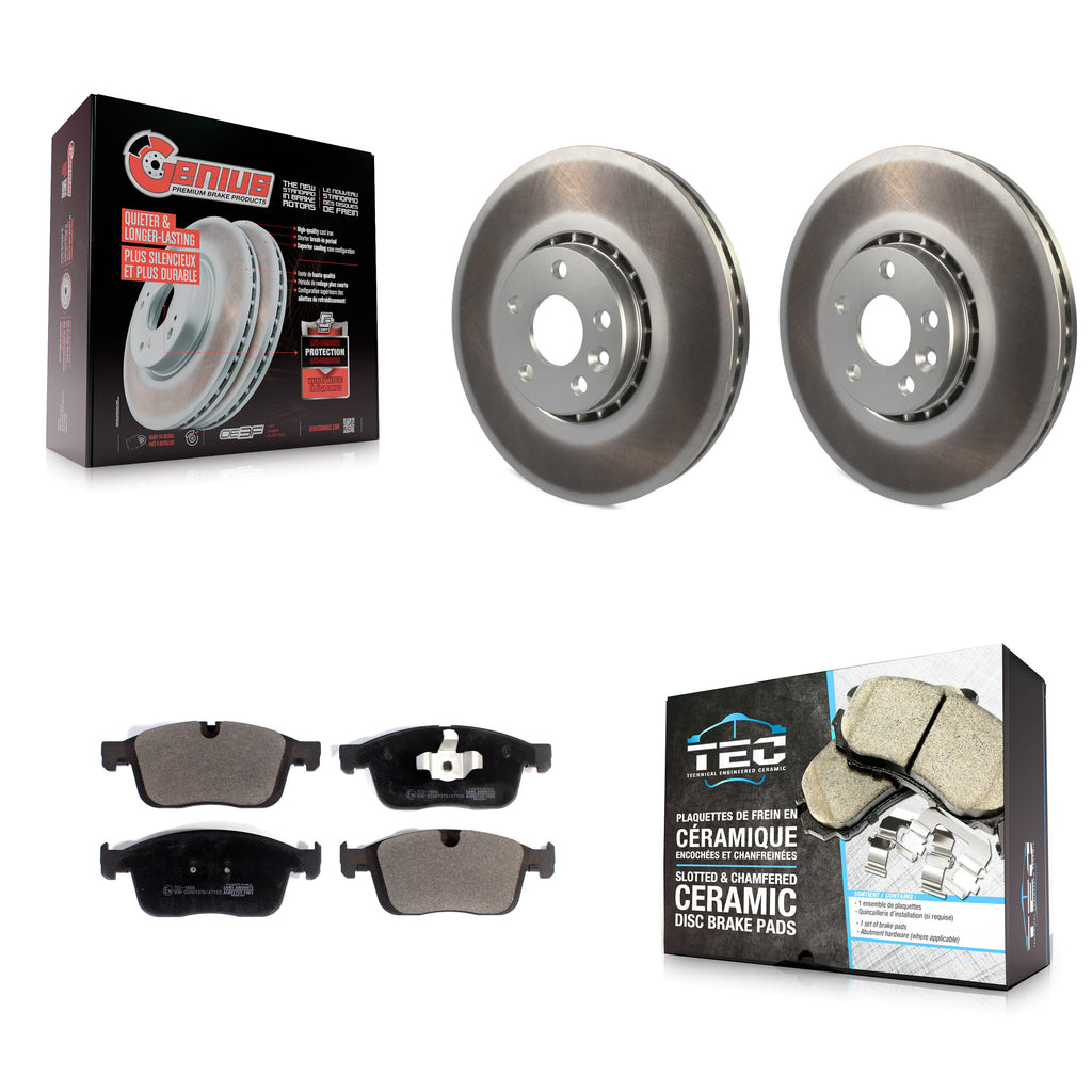 Front Coat Brake Rotors Ceramic Pad Kit For Volvo XC60 With 328mm Diameter Rotor