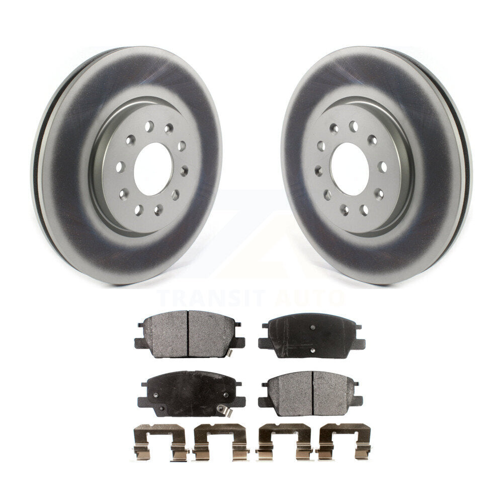 Front Coated Brake Rotor Ceramic Pad Kit For Buick Regal Sportback FWD with 2.0L