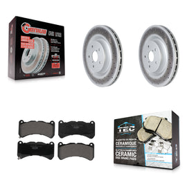 [Front] 2018-2020 Subaru WRX STI Premium Coated Rotors & Ceramic Pads Brake Kit For Max Braking